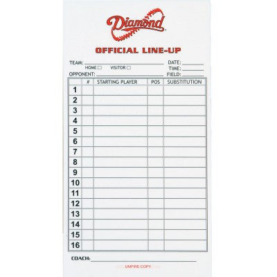 Lineup Card - Diamond Dugout